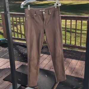 Seven For All Mankind Sz 30 Womens Snakeskin Faux Suede Jeans Tan Skinny Stretch